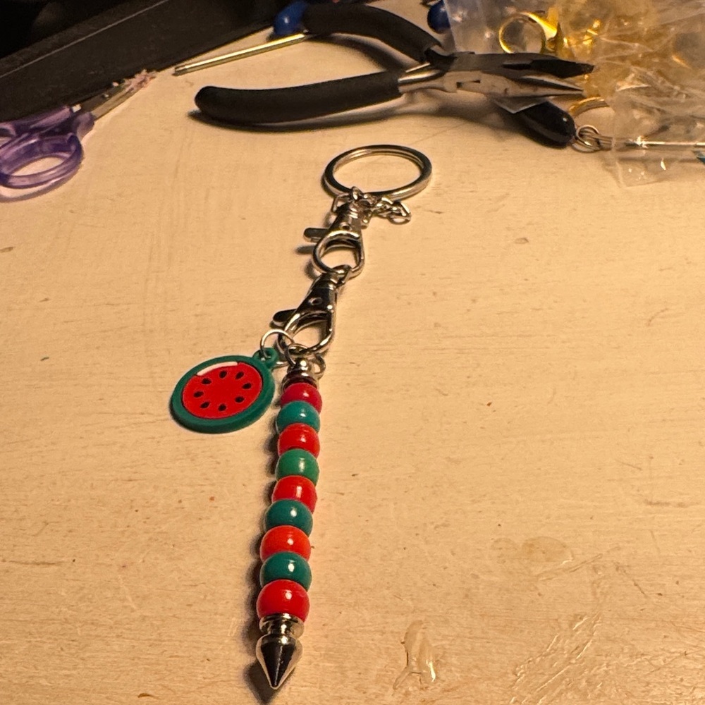 Cute summer watermelon keychain